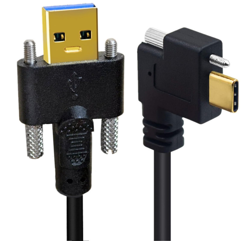 Plate 90 Degree Angled Usb 3.1 Typec Cable Double Screw Locking For Usb 3.0 Data Cable And Camera Fast Charging Gold 9187378775035