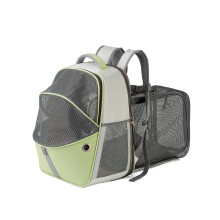 Pet Carrier Backpack Expandable Cats And Small Dogs With Mesh Opening Foldable Green Portable