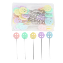 Sewing Flat Head Pins Colored Head Sewing Pins Set Flat Head Straight Pins With Sharp Pin Tip High Quality Material Stainless Steel Durable Not Easy