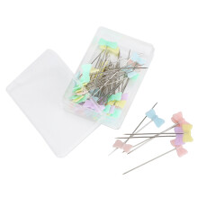 Quilting Pins Flat Head Straight Pins Set With Sharp Pin Tip High Quality Material Colored Head Sewing Pins Durable Stainless Steel Resistant To