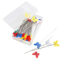 Sewing Flat Head Pins Colored Head Sewing Pins Set Flat Head Straight Pins With Sharp Pin Tip High Quality Material Stainless Steel Durable Not Easy