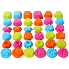 (Style-2)40 Pcs Silicone Baking Molds Set Non-Stick Coating for Cupcakes Donuts Muffins Pastries Kitchen Baking Tools