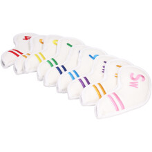 Leather Golf Iron Head Cover Set, Colorful Number Embroidered, 20.5cm