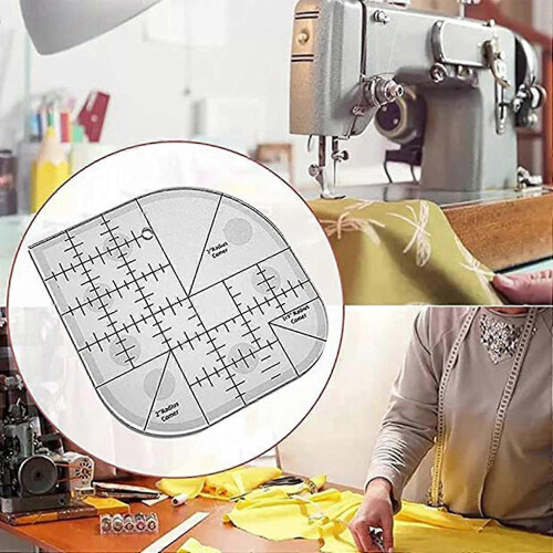 1pc Curved Angle Ruler for Quilting, Sewing Patchwork - Round Edge Sewing Templates, Patchwork Tools for Sewing Supplies, Home, Office 2