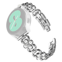 (Silver) For Huawei Watch 2 Wrist Band Pearl Decor Four Leaf Clover Stainless Steel Strap