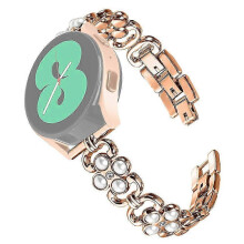 (Rose Gold) For Huawei Watch 2 Wrist Band Pearl Decor Four Leaf Clover Stainless Steel Strap