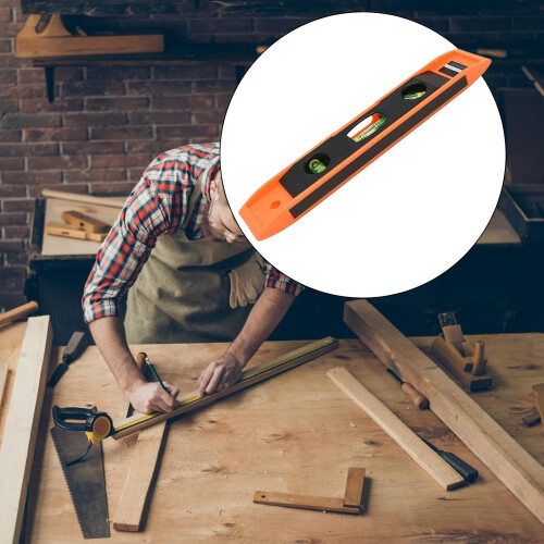 Leveler Tool Magnetic Ceiling Leveling System, Horizontal Inclination Ruler, Vertical Portable For Carpentry, Orange 1