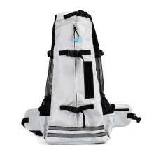 Pet Travel Backpack For Small And Medium Dogs Lightweight Adjustable With Reflective Strips LifeSaving Whistle Gray L