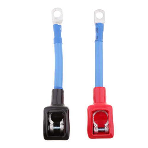 1 Pair Car Positive+Negative Battery Extension Cable Wire Connector Te