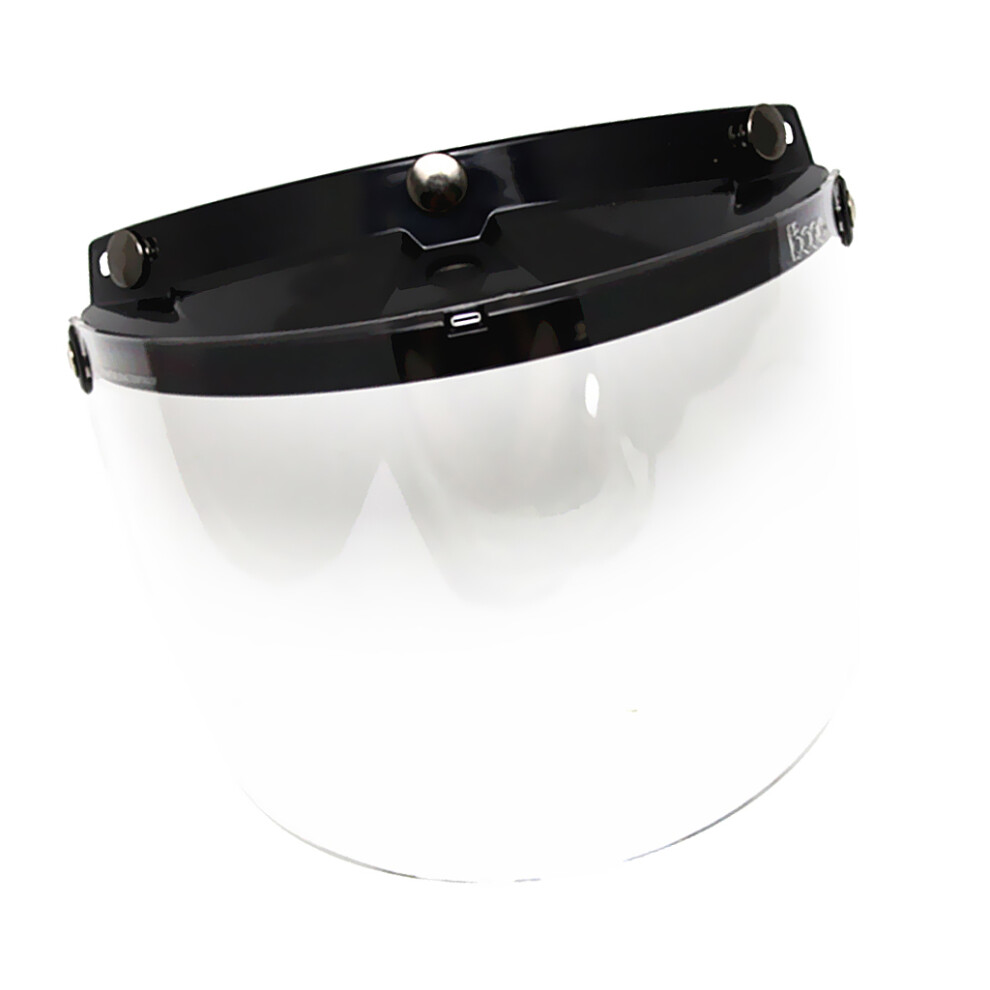 Open Face Or Half Face Motorcycle Helmets 3-Snap Flip Up Visor Shield 6901423371804