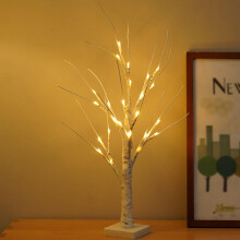 LED Tree Lights 24 LED Birch Twig Indoor USB Battery Powered Easter Tree Light for Living Room Christmas Warm White