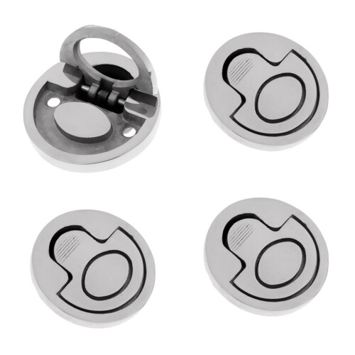 4 Pieces Marine 316 Stainless Steel Flush Pull Lift Handle Ring Boat C 2