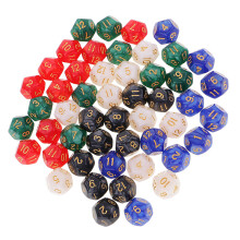50 Die Polyhedral Set Colorful 16mm D12 Dice with Dice Carry Bag for G