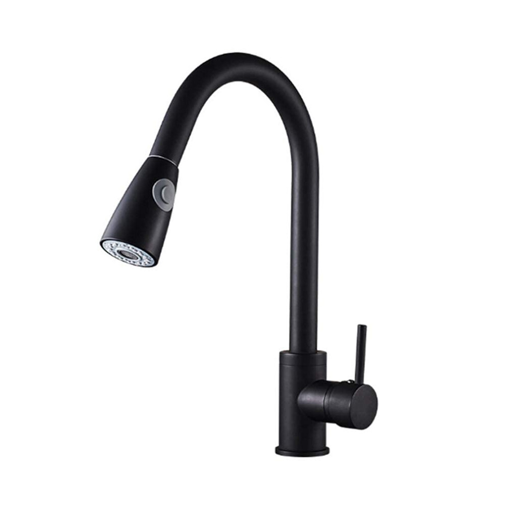 Faucet Pullout Kitchen Basin Faucet Telescopic Rotatable, Hot Cold Water Mixer, Allcopper Black, Sink Taps, 3 Modes Stream Spray Pause 9199774490726