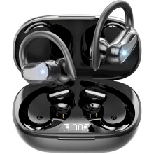 Écouteurs sans fil Bluetooth stables, compatibles avec les jeux et le sport, avec affichage numérique LED et son HiFi, certifiés IPX7.