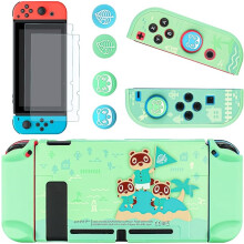 Custodia protettiva per Nintendo Switch, cover con design Animal Crossing con protezione completa e funzionalità dockable, custodia in TPU antiurto.