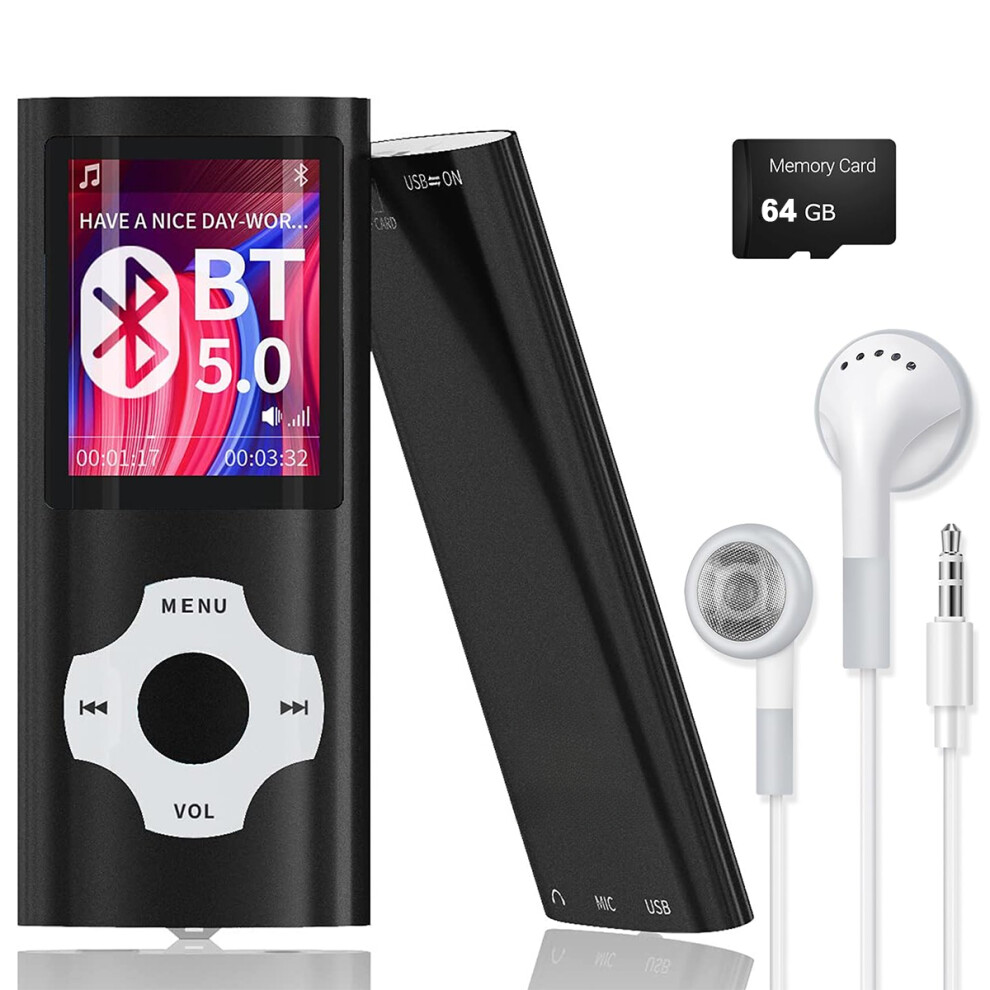 Portable Mp3 Player With 64Gb Storage, Hifi Music Player With Bluetooth 5.2 For Lossless Audio, Fm Radio Voice Recorder E-Book Reader And Video Viewer 9176269311070