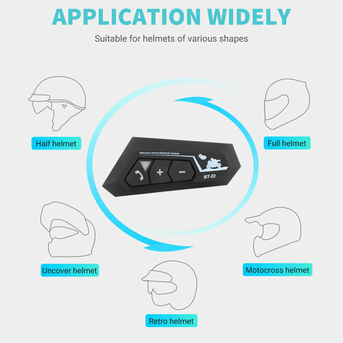 Ultra-Thin Motorcycle Bluetooth Headset Speaker, Suitable For All Helmets, Motorcycle-Bluetooth-Headset-Waterproof 2