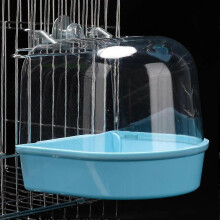 (1pcs, B) Hanging Bird Bath Box Caged Parrot Shower Plastic Pet Bird Bathing Grooming Health Hygiene Easy Clean