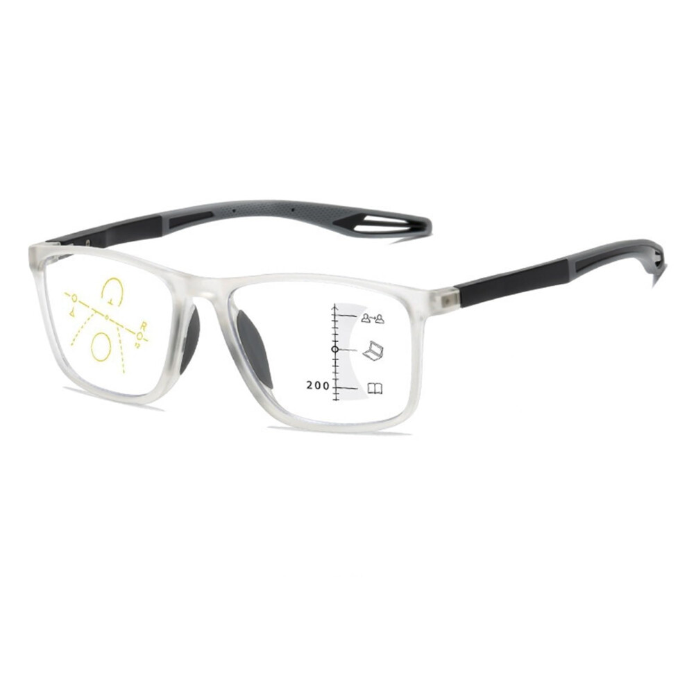 Blue/Light Blocking Progressive Reading Glasses, Anti Glare Multifocus Computer Readers 2.0X Clear