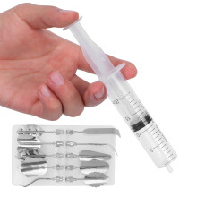 Cake Piping & Mold Kit with Syringe Nozzles Non-toxic Silicone 4pcs 10ml