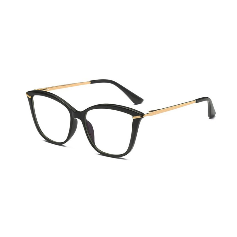 Blue/Light/Black Retro Cat Eye Blocking Reading Glasses, Large Frame Computer Readers 1.5X