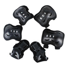 (1set, Black) 6Pcs Kids Protective Gear Set Knee Elbow Hand Pads For Sports Safety Comfortable Durable For Skateboarding Roller Skating Ages 4-15