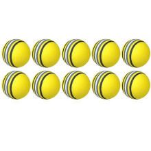 (L, Yellow) EVA Foam Golf Practice Balls 10 Pack Soft Indoor Safe Rainbow Color Sponge Balls For Kids Training And Play