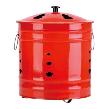 Burn Barrel 26cm RustResistant Steel Garden Incinerator with SparkProof Lid for Yard Waste