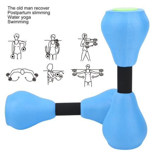 EVA Foam Dumbbells for Pool Exercise - Lightweight Waterproof Blue 2