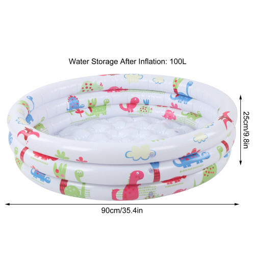 Dinosaur Pattern Inflatable Kids Pool 90CM Holds 100L For fun Anywhere 2