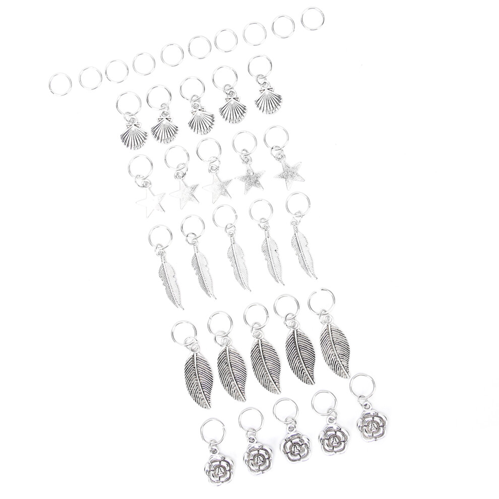 Unisex Versatile Leaf Shell Pattern Dreadlock Rings For Braids & Extensions