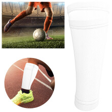 Soccer Shin Guard Sock Leg Support Calf Sleeves Nylon White M
