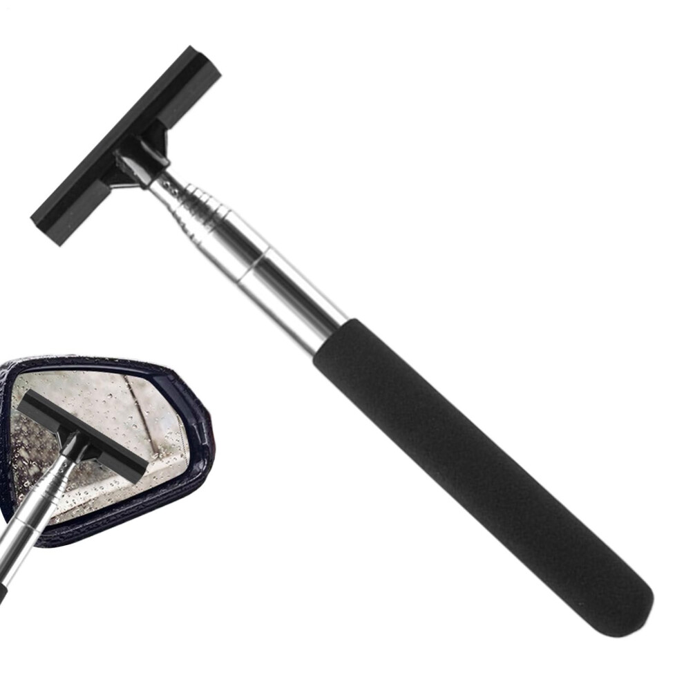 Car Rear View Mirror Wiper With Telescopic Handle For Streak Water Removal, Allweather Use 9094768742594