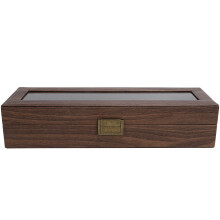 Watch Box With Large Glass Viewing Window, Elegant Wooden Watch Case With Metal Clasp Closure, Jewelry Storage Case With Soft Velvet Lining, Multi-Fun