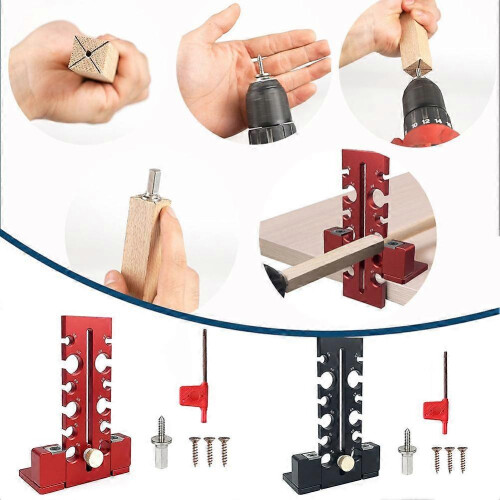 (20g, Red) Adjustable Dowel Maker 7-18mm Carbide Woodworking Tool For Electric Drill 2