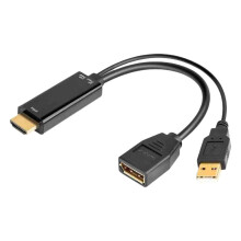 Adaptador HDMI para DisplayPort, Adaptador Ativo com Alimentação USB, Suporte para Resolução 4K, Ultra HD, Compatível com PC, Laptop, Xbox One,