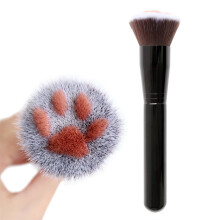 Puderpinsel für Make-up, Rougepinsel mit niedlichem Katzenpfoten-Detail, weiche Faserborsten und flache Borsten, multifunktionales Werkzeug für