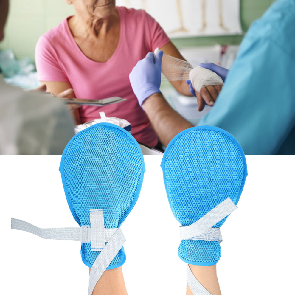 Blue Hand Fixed Restraint Gloves With Foam & Mesh For Safety And Control