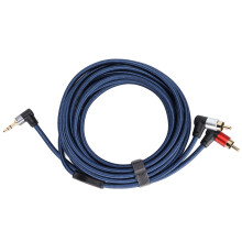 Stereo audiokabel voor een naadloze verbinding, brede compatibiliteit, vergulde connectoren, nylon en aluminiumlegering, 3,5 mm naar 2 RCA audiokabel.