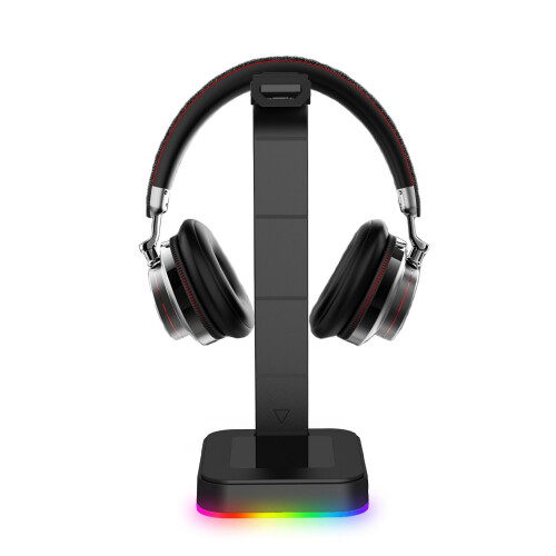 Βάση ακουστικών RGB, βάση ακουστικών γραφείου για παιχνίδια, διανομέας USB για 2