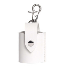 (2pcs, White) For 135 Film Cassette Leather Pendant Portable Retro Style Storage Bag Keychain Decoration