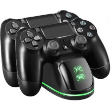 Advanced Ps4 Controller Charging Station, Equipped with Fast-Charging Port and Dual USB Ports for Convenient and Safe Recharge of Your Controllers