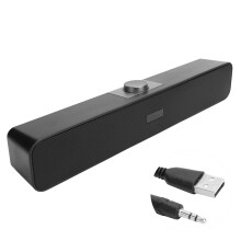 Tehokas pöytäkaiutin, tyylikkäästi muotoiltu kaksoiskaiutin, Bluetooth-kaiutin itsenäisellä painikkeella, USB-johdollinen kaiutin S