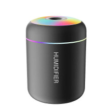 (onesize, Black) Colorful Cup Humidifier USB Large Spray Aroma Diffuser Silent Air Purifier for Home Car Office