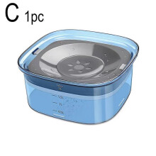 (1pcs, transparent blue) High Capacity Pet Water Bowl with Floating Design Non-Spill Nozzle Transparent Easy Clean Non-Slip Base for Cats and Dogs