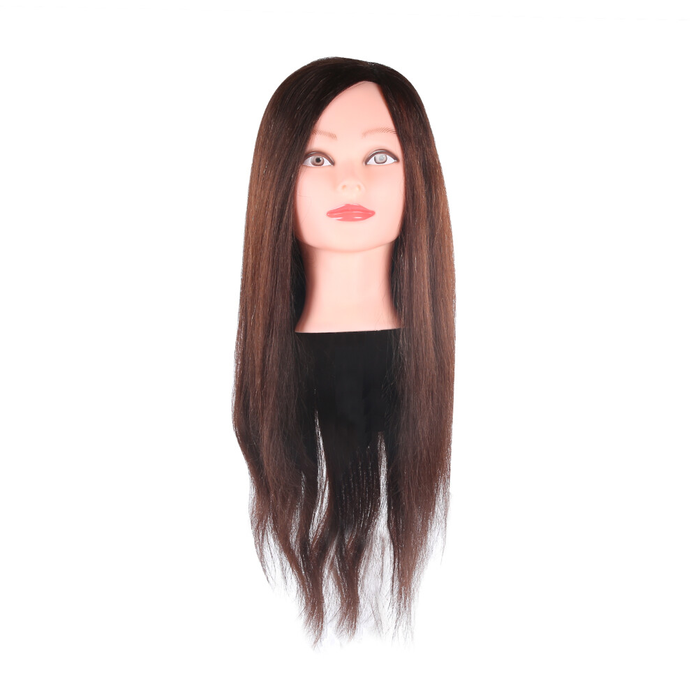 Hairstylist's Dream Practice Head, Combining Real Hair and Synthetic Fiber for Unmatched Cutting Braiding Experience, Table Clamp Ensures Steady Trai