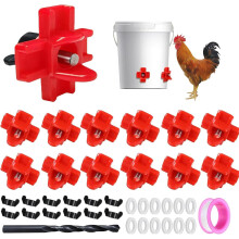 Chicken Waterer Stainless Steel Kit Automatic Watering System For Chickens And Ducks Large Feeder Nipple With Drill Bits