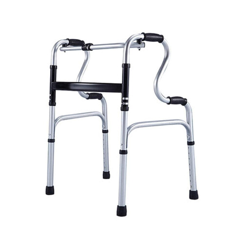 Walker for Seniors Adjustable Height Foldable Aluminum Frame with Wheels for Elderly Mobility Aid