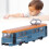 Alloy Pull Back Trolley Bus Toy for Kids, Blue, 18cm 15